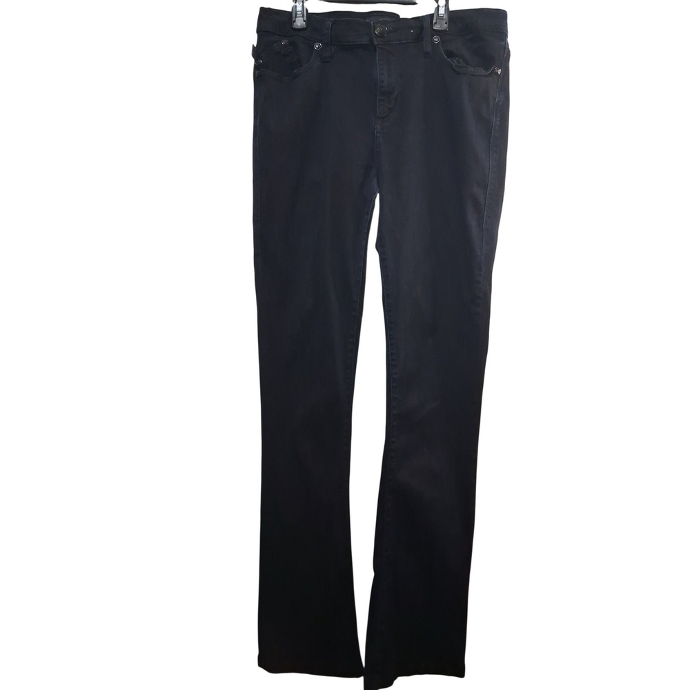 Rock & Republic Size 14L Women's Kassandra Black Sequin Logo Stretch Denim Jean
